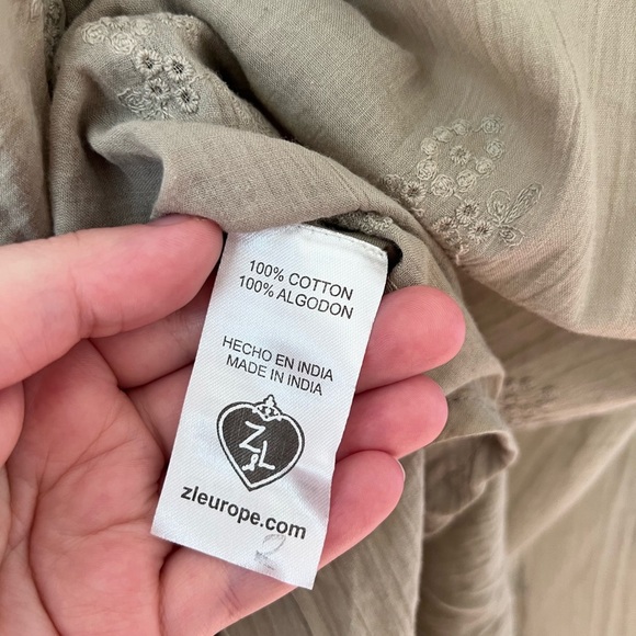 ZLEurope Boho Draped Dolman 100% Cotton Blouse Beach Resort Cruise Shirt - Picture 9 of 10